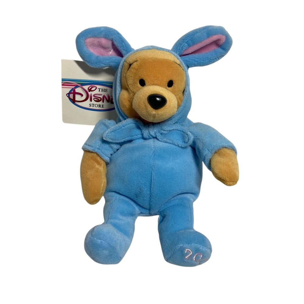 VTG Disney Bean Bag Bunny Pooh 2000 Plush Blue Y2K TAGS 8"